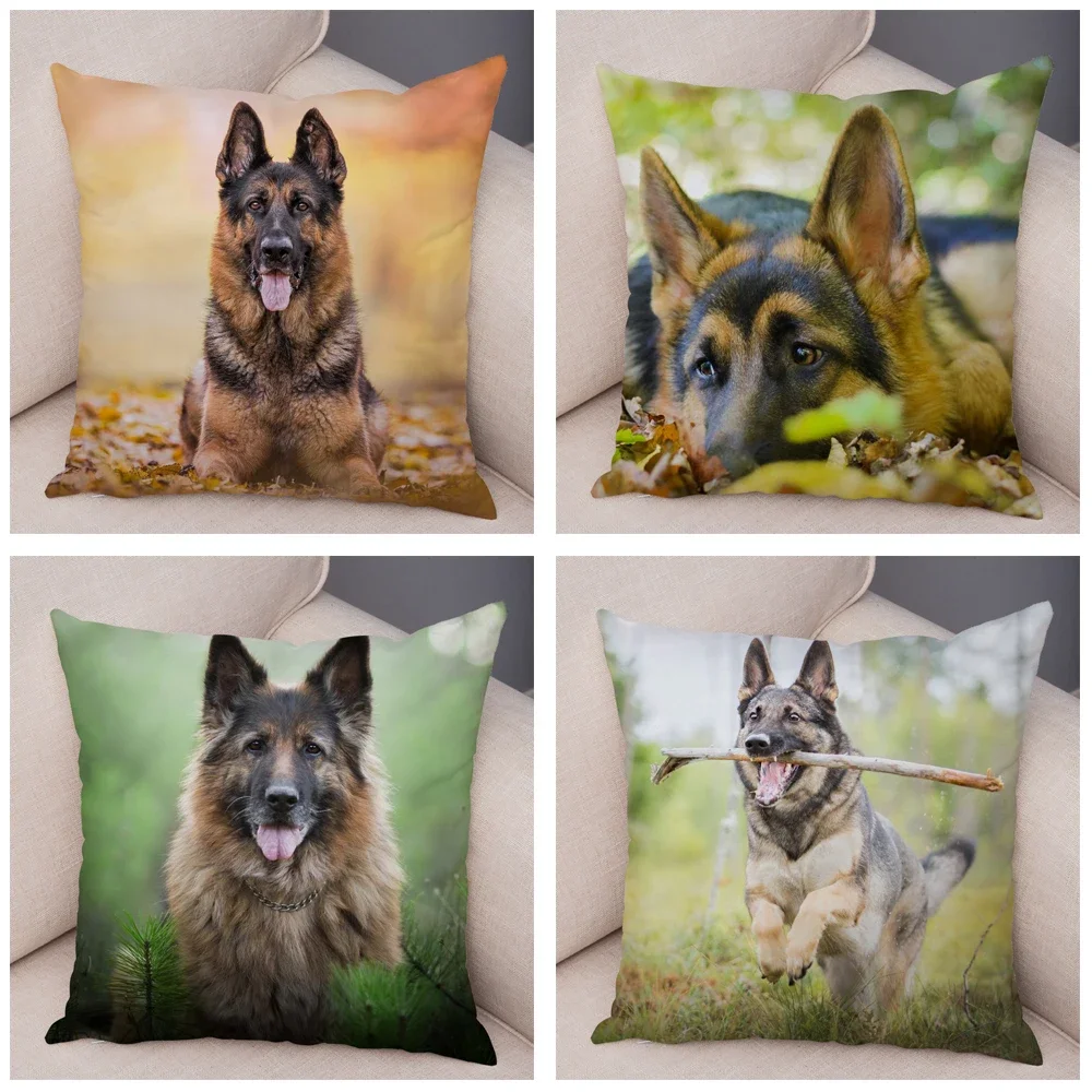 Sofa Home Pillowcase German Shepherd  Decoration Pet Animal Cushion