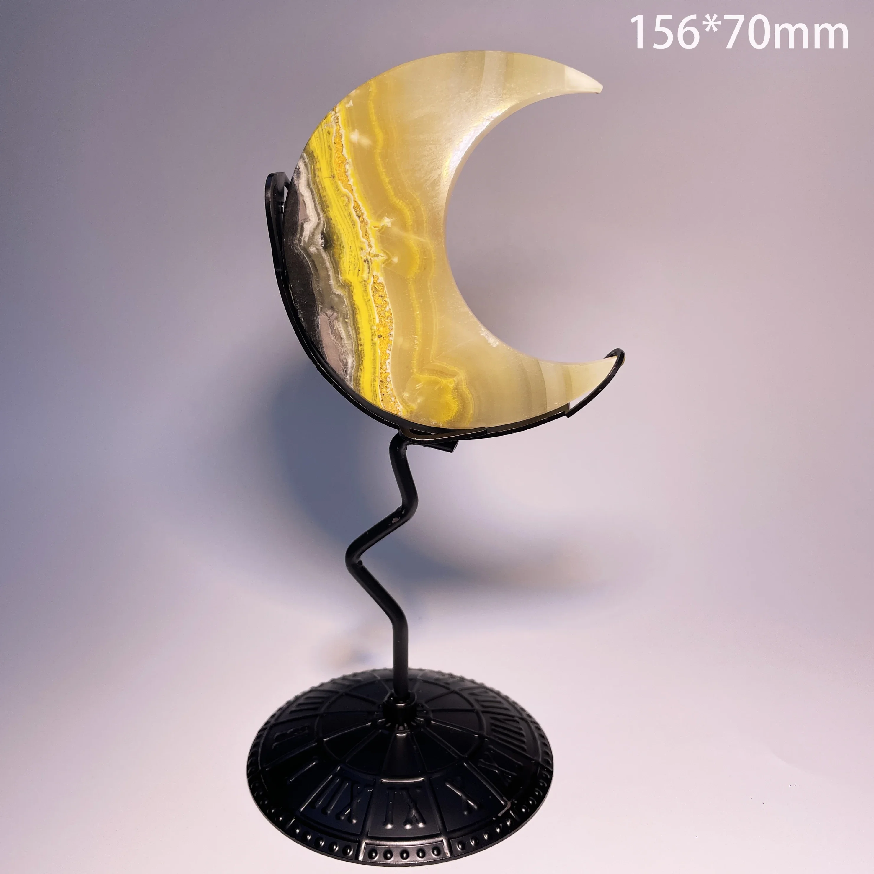 Natural Yellow Bumblebee Moon Crystal Carving Stone Polished Rock Home Decoration Gift Reiki Healing