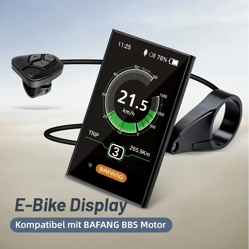 

Дисплей Bafang DPC18 для электровелосипеда с USB-портом для зарядки и спидометром для среднеприводных двигателей BBS01B, BBS02B, BBSHD