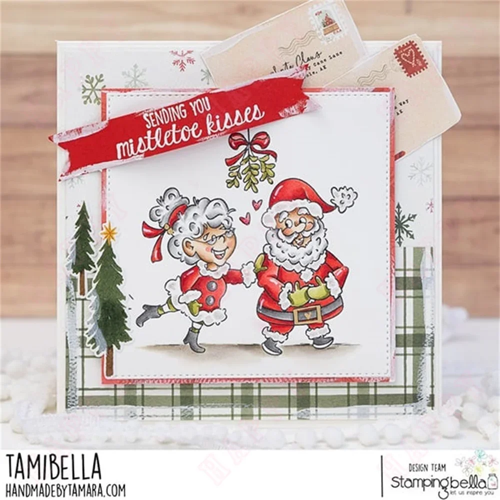 Mr Mrs Claus Under the Mistletoe Stamps Metal Cutting Dies for DIY Craft Making Greeting Card Scrapbooking Decoration New 2024