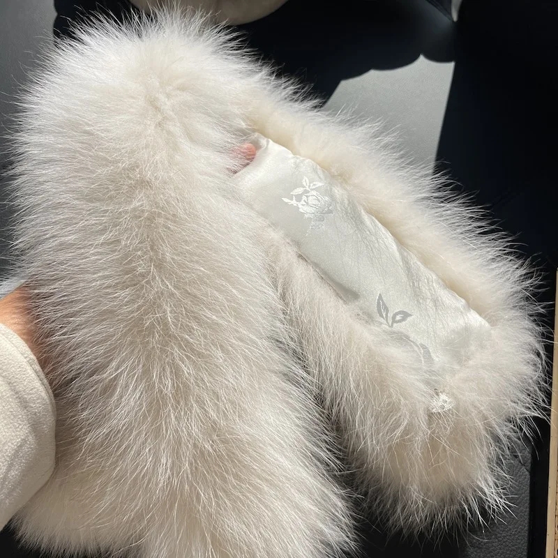 100% Echter Fuchspelzschal für Damen, Herbst-Winter, Koreanischer Warmer Nackenschutz, Leder-Magnetschnalle, Niedlicher Pelzball am Hals, Modisch – Detail 8