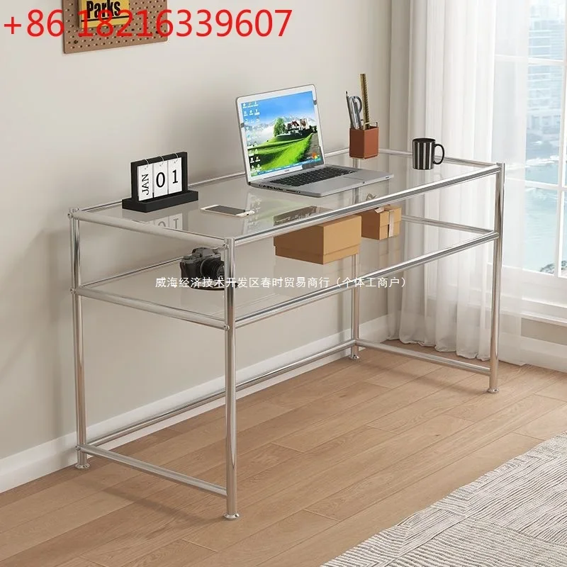 Dresser Clothing Store Stainless Steel Glass Display Table Accessories Floor-to-Floor Water Table Computer Desk
