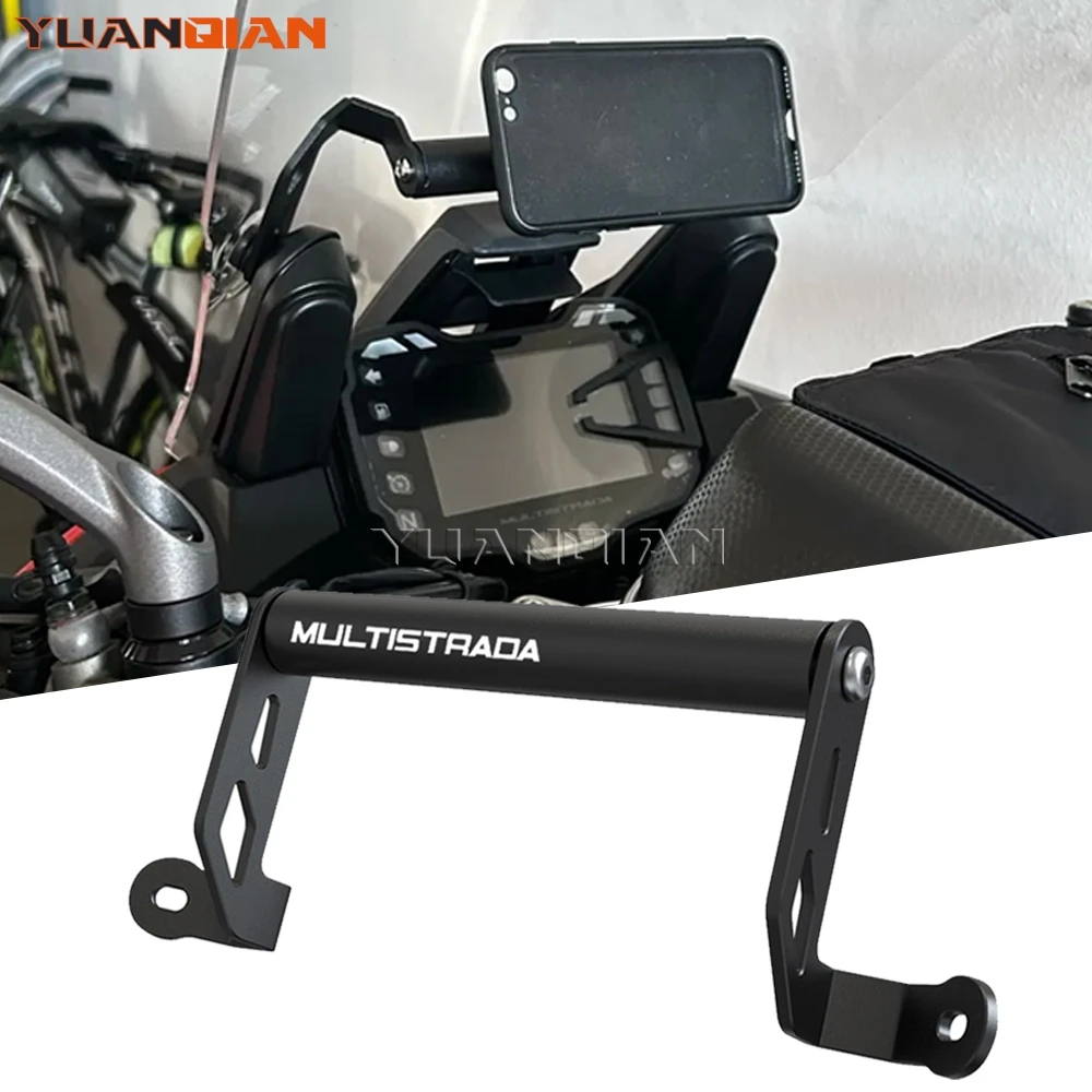 

For Ducati Multistrada 1200 S 1260 Enduro 950 V2 S 2015-2024 Motorcycle Mobile Phone Stand Holder GPS Navigation Plate Bracket