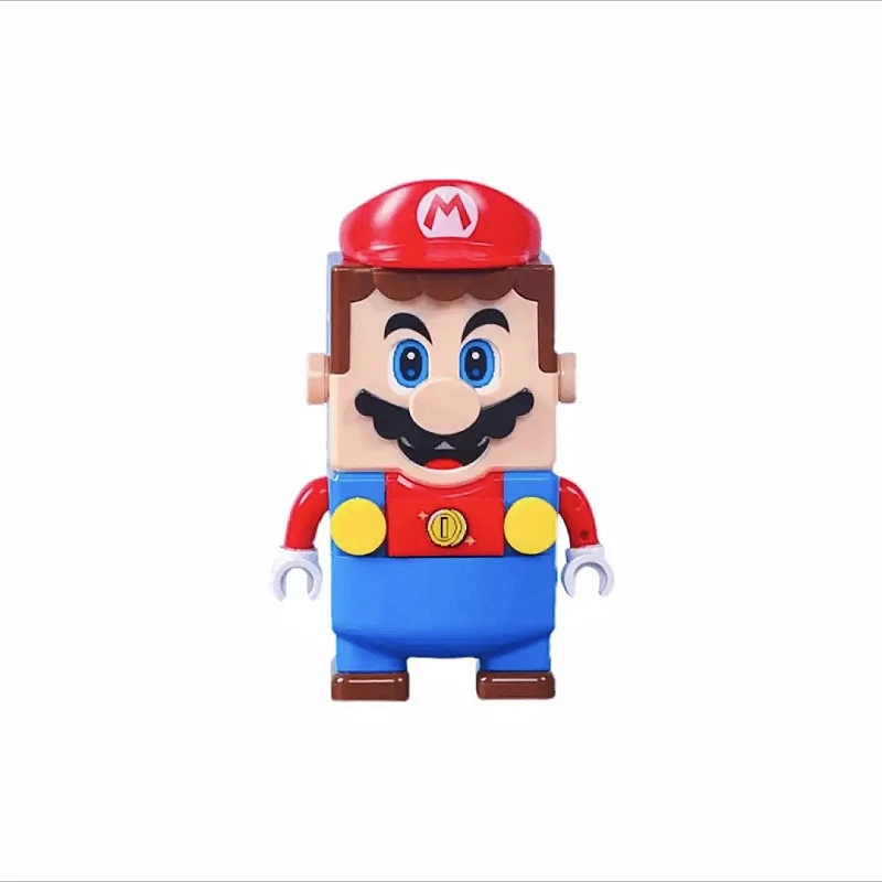 Super Mario Bros Blocks Luigi Buliding Blocks Action Toy Figures Assembly Toys mark box Dolls Children Birthday Gifts spiderman