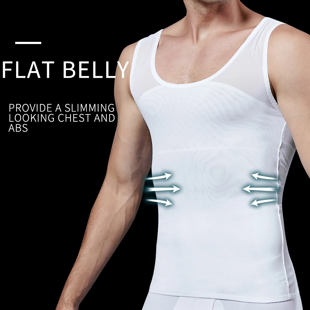 Men's Body shaper Compression Shirt to Hide Gynecomastia Moobs Chest Body Slimming Undershirt Shapewear Men Vest Tank Top