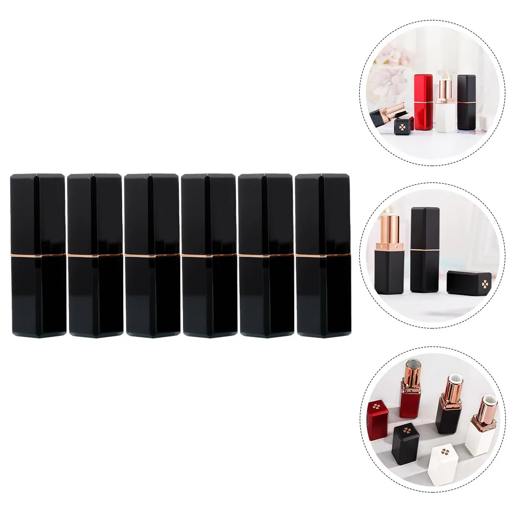 6Pcs 빈 립스틱 튜브 리필 가능 크리 에이 티브 DIY 용기 립밤 글로스 화장품 보관 섬세한 메이크업 도구