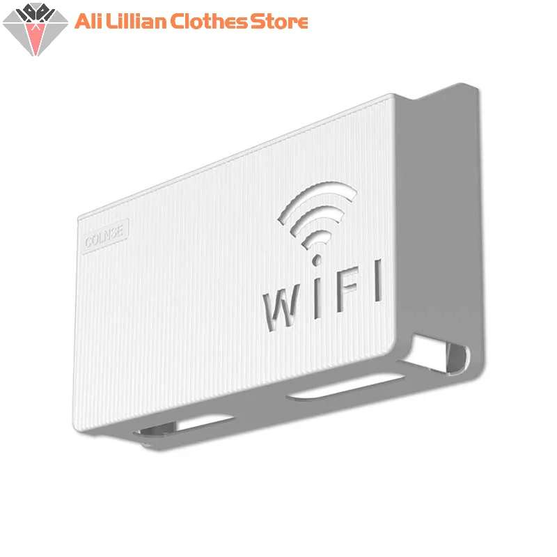 Bins Wall-mounted Router Box Office Media Decor Console Wifi Wifi Box Wireless Storage Boxes Rack Bracket Hangings Wall Shelf