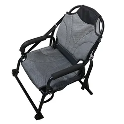 Breathable Mesh Kayak Fishing Chair with Armrests, Lightweight 3.2kg Aluminum Foldable Replacement Seat for Inflatable Boat