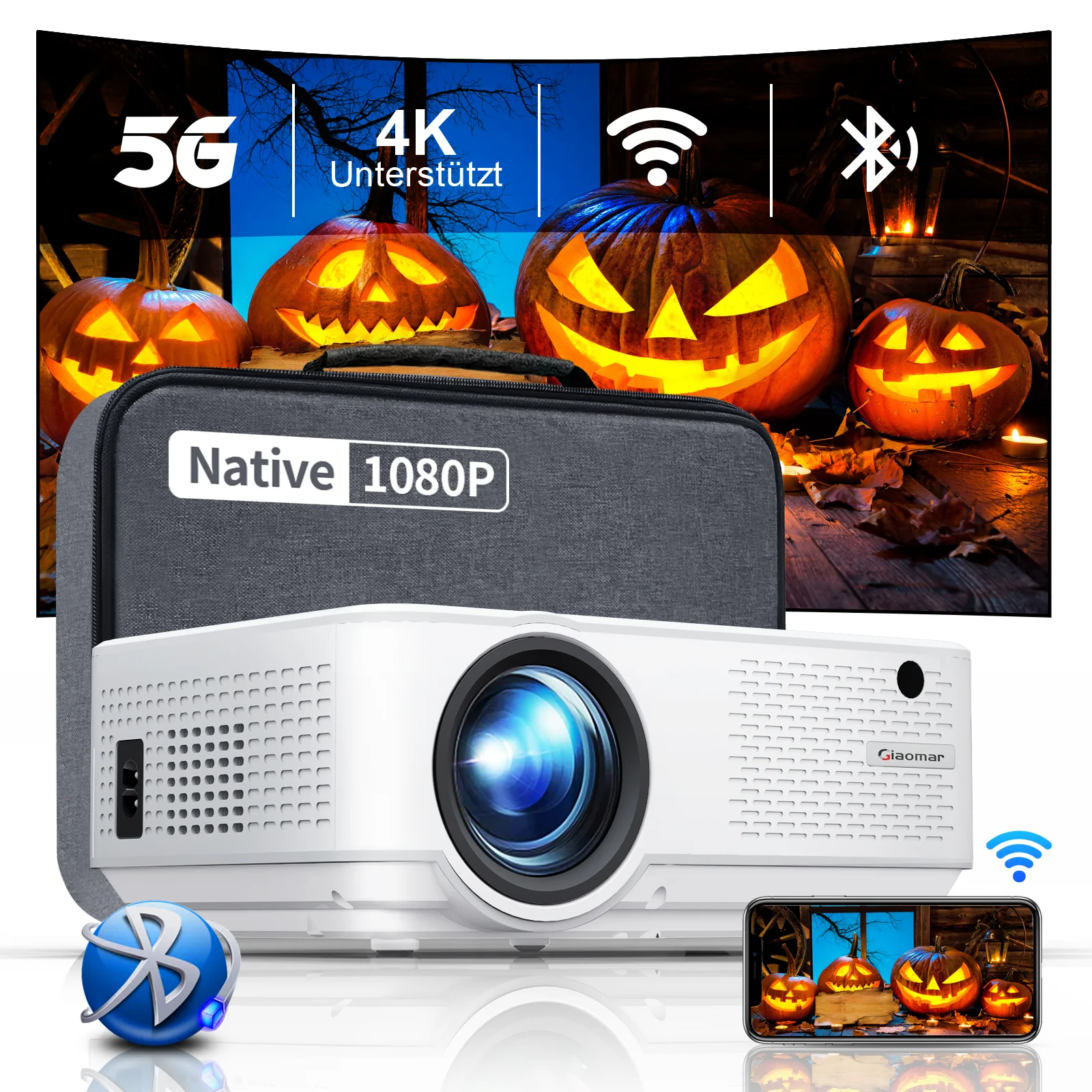 Upgraded C9 Mini Portable Projection Interactive Video Beamer Screen Mirroring HD Video LED Projector