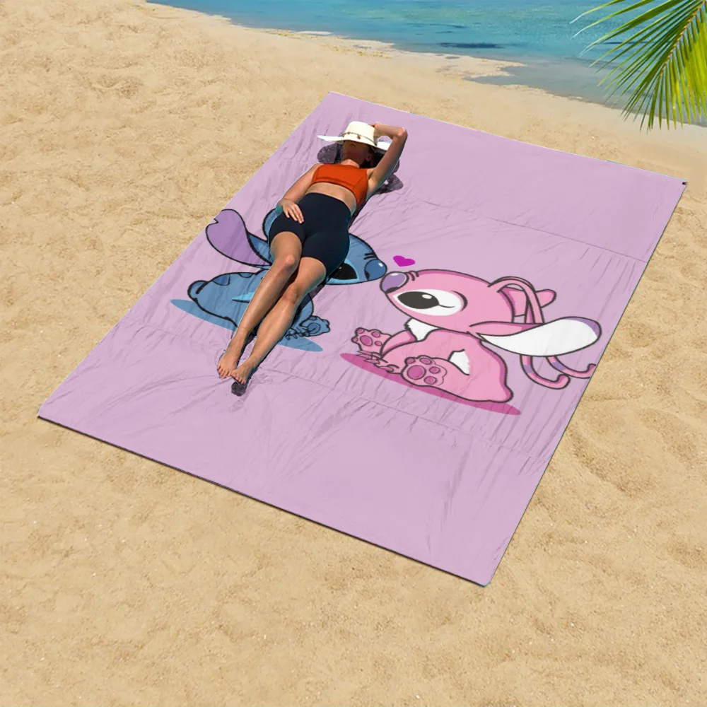 1-częściowy ręcznik plażowy Stitch Cartoon Disney Collection - superchłonny, szybkoschnący, lekki, miękki i ponadwymiarowy ręcznik plażowy z