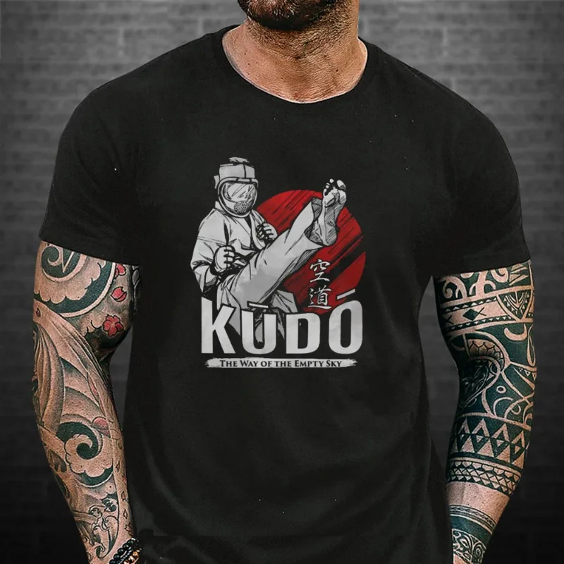 2026 Vintage Kudo Karate Strong Spirit Empty Hands Graphic T Shirt Unisex Cotton Short Sleeve Martial Arts Training Casual Tee