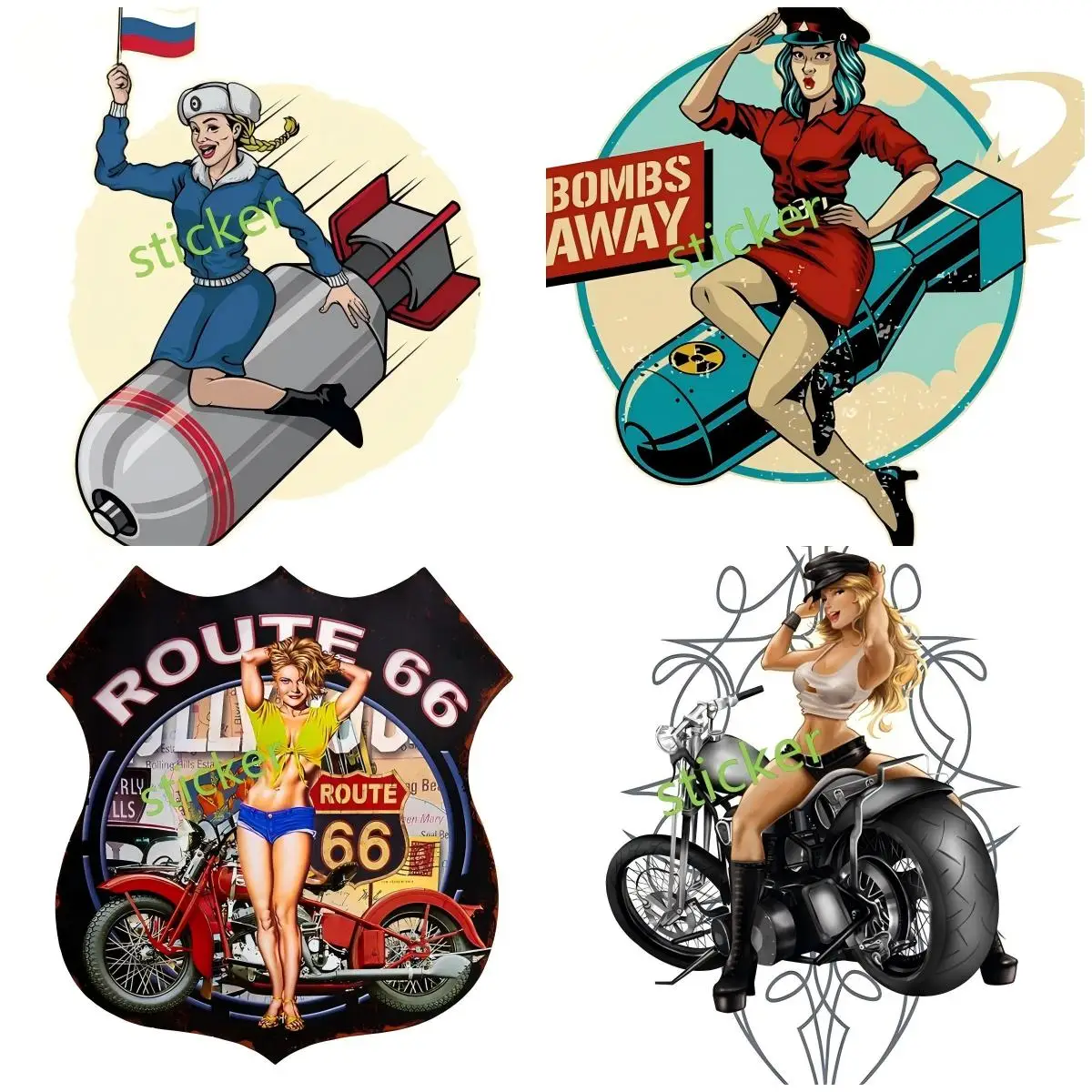 

Pin Up girl Spark plug Retro sticker Vehicles Accessory Car Gadgets Internal Accessories Motorcycle Anime Stickers Tools