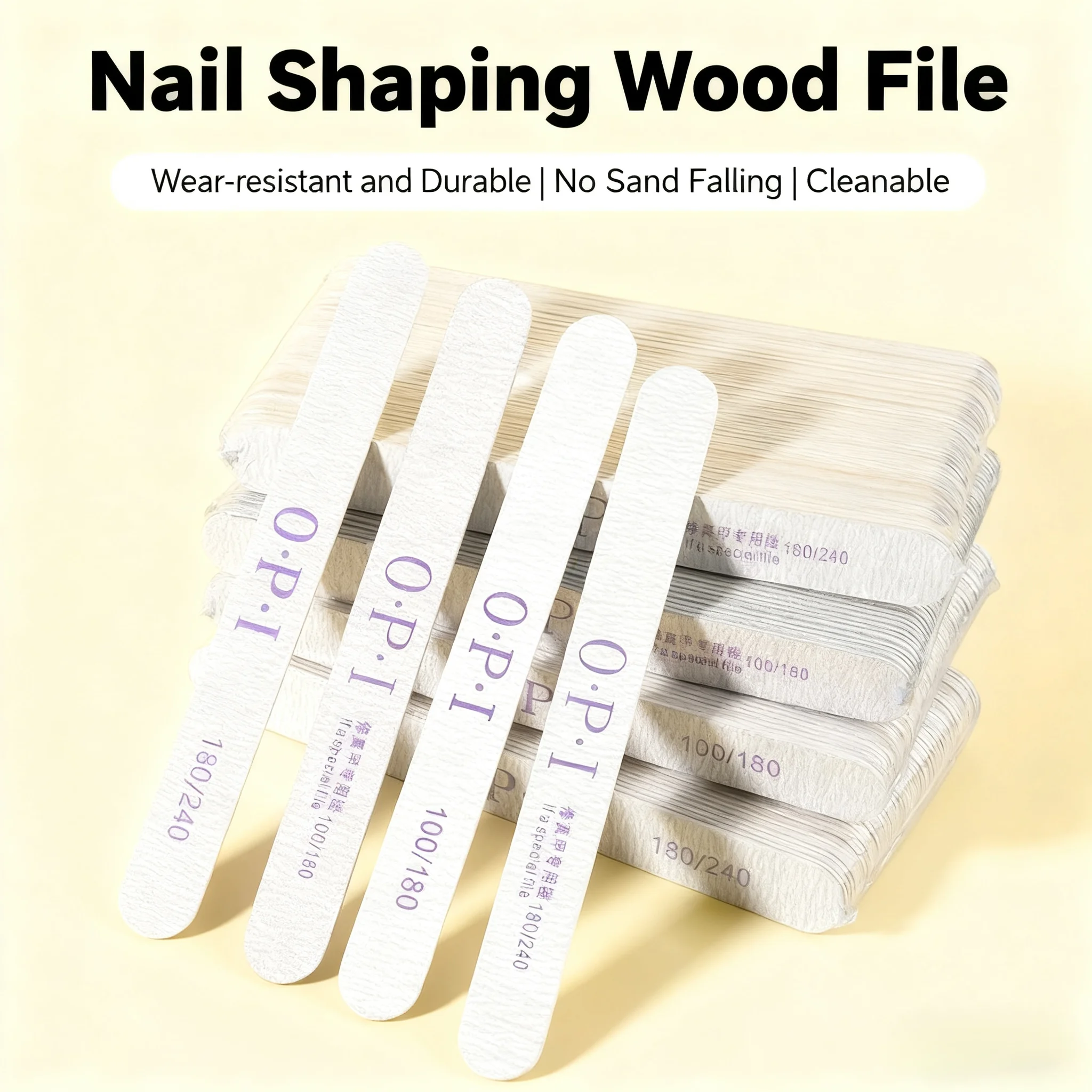 

10/20Pcs Professional Nail Files 100/180/240 Grinding Wooden Polishing Manicure Pedicure Double-sided Nail Buffers Tool