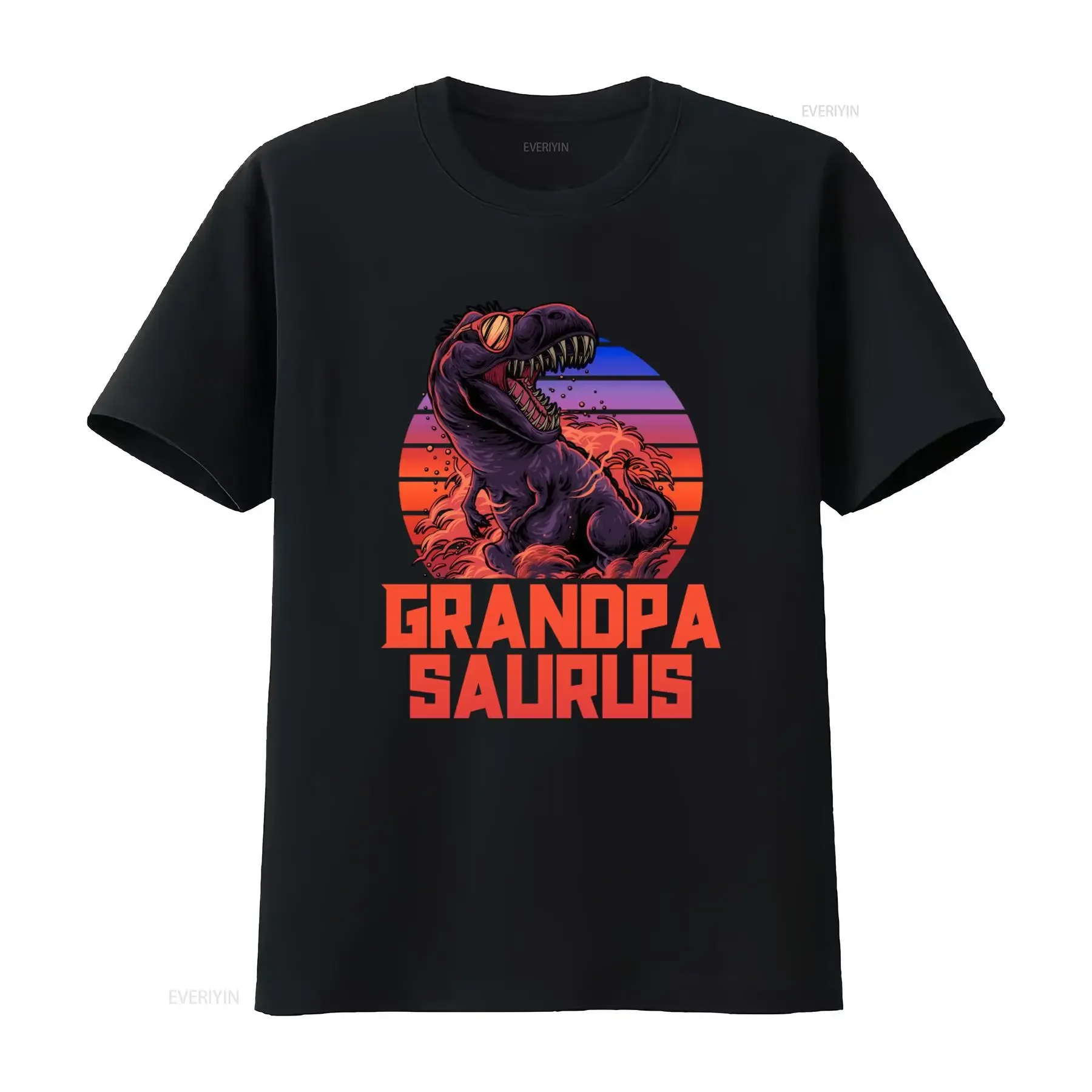 Grandpasaurus T Shirt Family Dinosaur Party Grandpa Saurus Neon Dino Birthday  vintage Washed Top For Everyday Wear Soft