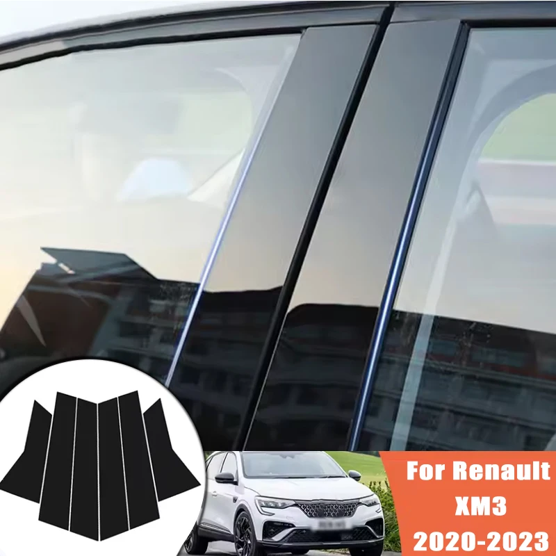 

For Renault XM3 Megane Conquest Arkana 2020-2023 Window Trim Covers Center Film Column B C Pillar Posts Sticker Car Accessories