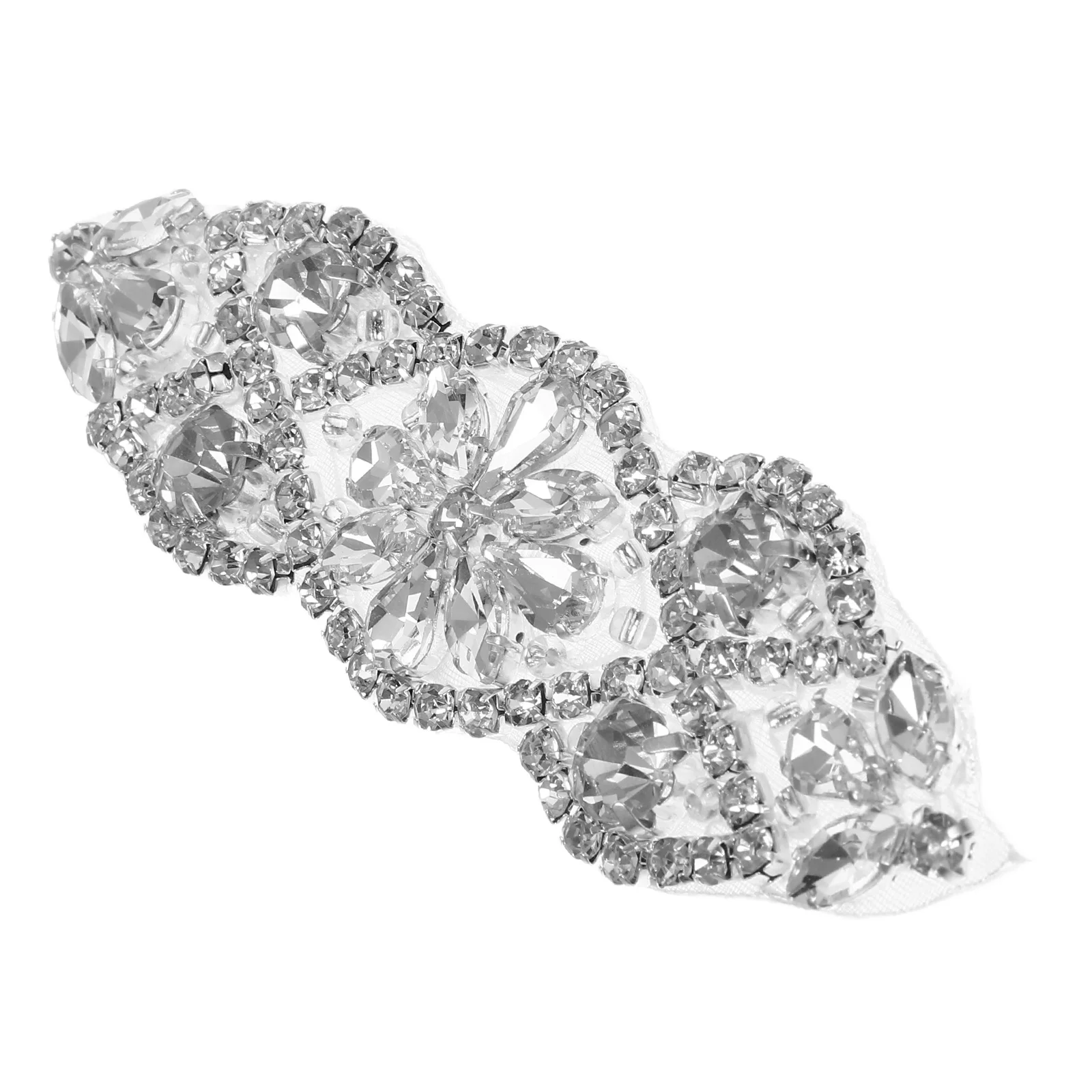 

Rhinestone Decal Auxiliary Materials Silver Patches Bridal Sew On Craft Decorative Clothes Bags Shoes Diy Costume Patch Sewing