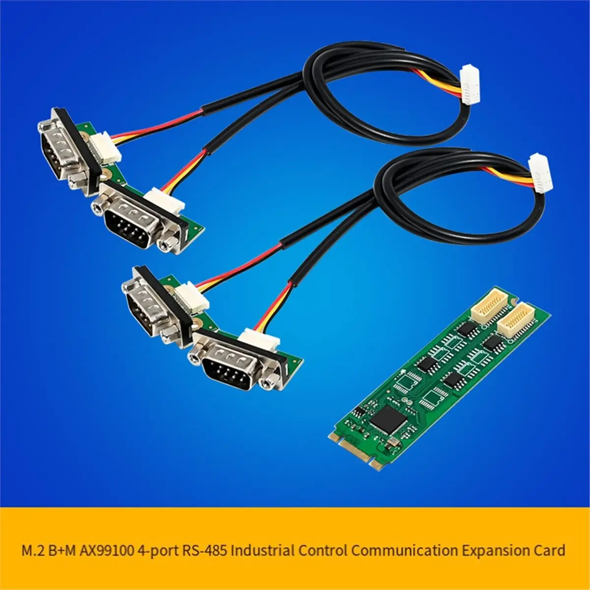 ST365 RS485 M.2 B+M AX99100 4 Port PCIe2.0 RS485 Industrial Communication Expansion Card