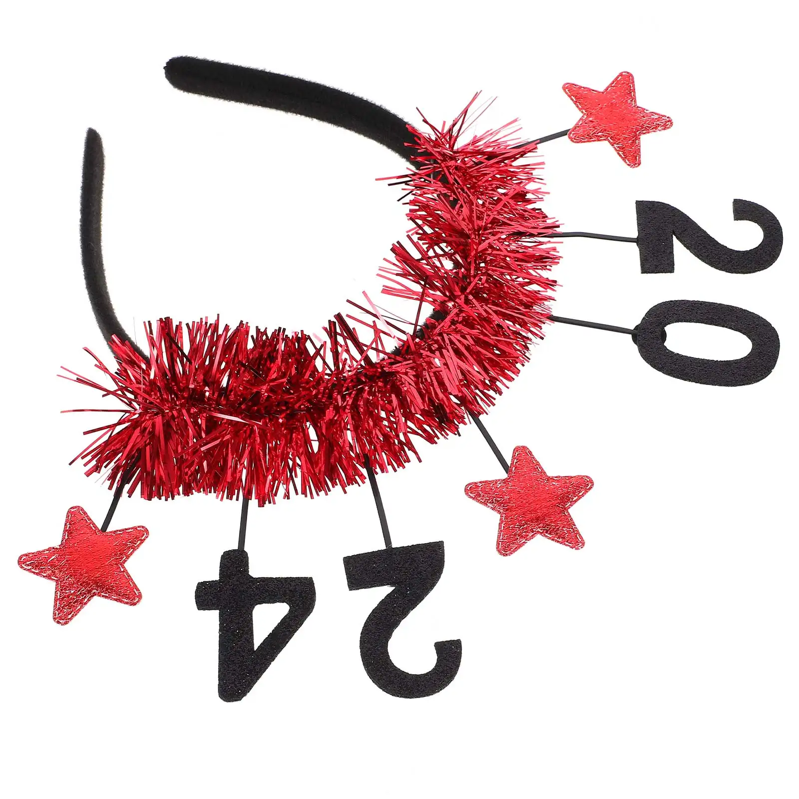

New Year Headband 2024 Hair Accessory for Adults Party Headdress Holiday Season Celebration Fabric Material