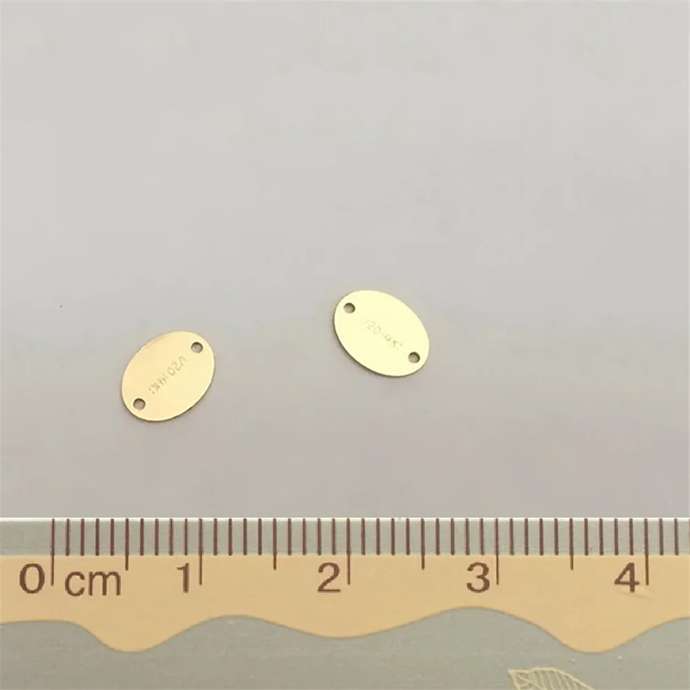 5 Pieces Oval End Quality Tag Connectors in 14K Gold Filled for Extension Chain