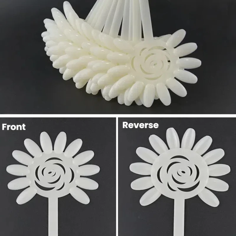 120Pcs Nail Display Tips Natural Transparent Sunflower Design for Gel Polish Samples Manicure Practice Tools for salon