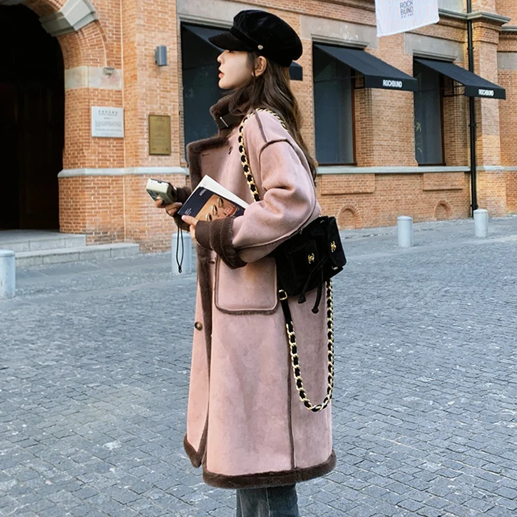 

Trench Femme Long Chicly Best-Selling Side Turndown-Collar Closthes Series Casual Topstitched Unique V-Collar Art Elegance