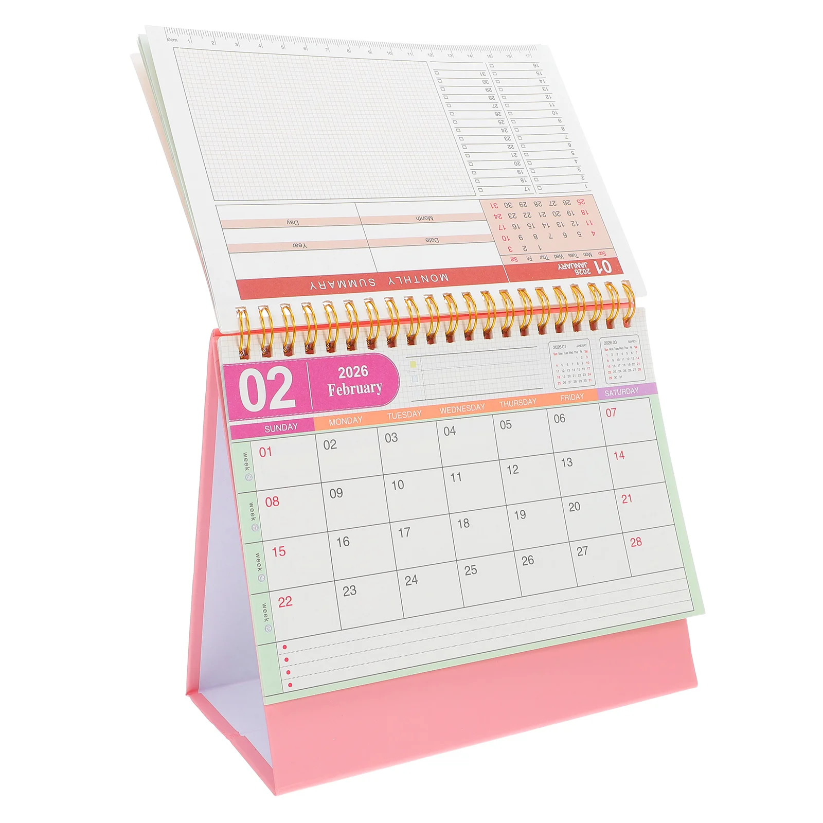 Desktop 2025-2026 Compact Standing Flip Desk Calendar Thick Paper Monthly Planner For Office Home School Table Calendar