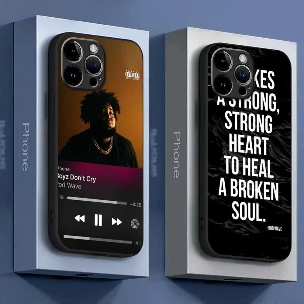 Rod W-Wave Rapper Phone Case For iPhone 15 14 13 12 11 X XR XS XSMAX 8 7 Plus Mini Pro Max Soft Black Phone Cover
