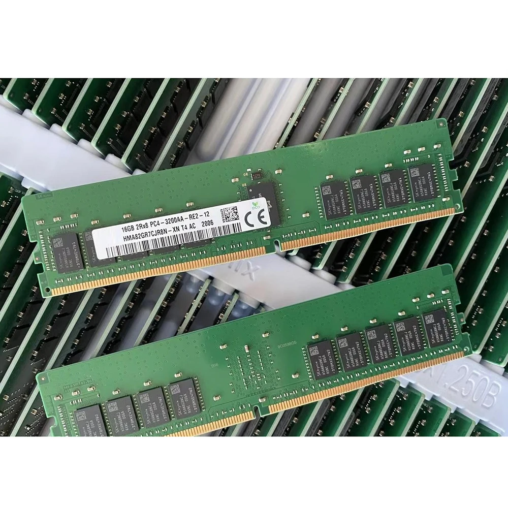 1 Pcs For SK Hynix RAM 16GB 2RX8 PC4-3200AA ECC DDR4 3200 Server Memory HMA82GR7CJR8N-XN