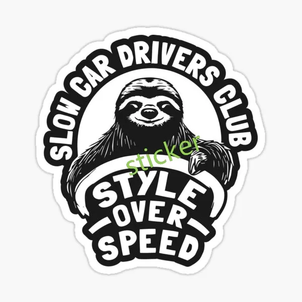 Slow Car Club Slap Car Stickers Sunscreen Anime Decals Creative Waterproof Beautiful Laptop Trunk RV Decor - Image 3