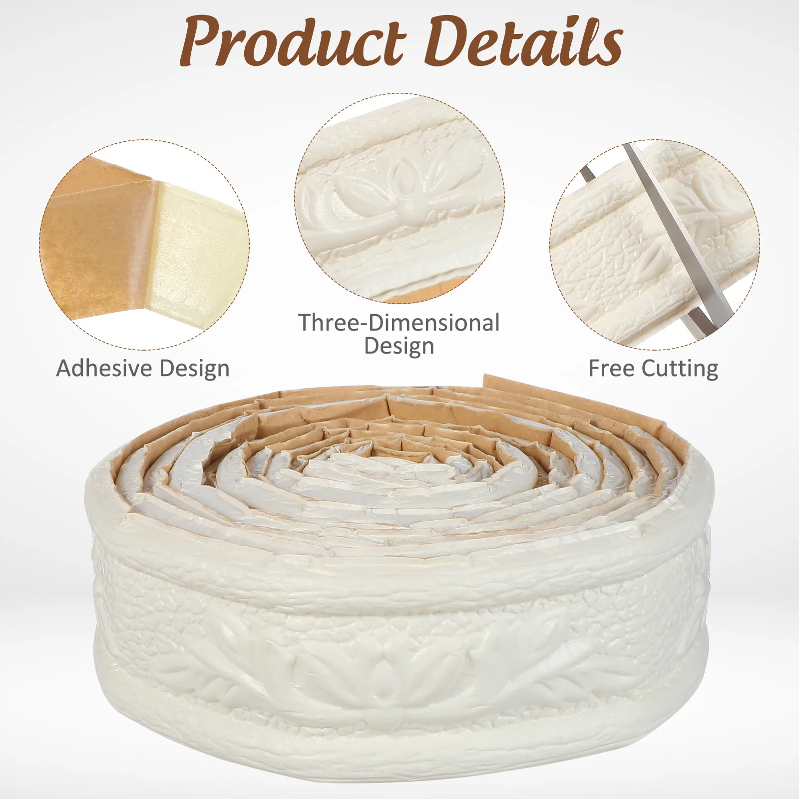 2 rollos de pegatinas para cintura, papel tapiz con borde, autoadhesivo duradero, adorno de pared, tira de ribete impermeable para cocina y baño