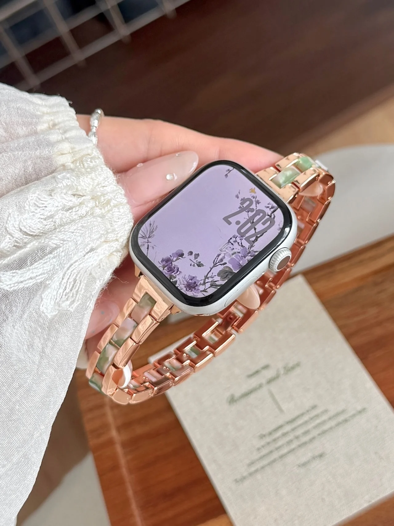 Colorful Rainbow Resin Metal Splicing Strap For Apple Watch Ultra SE 11 10 9 8 7 Elegant Slim Casual Daily Ladies Wristband