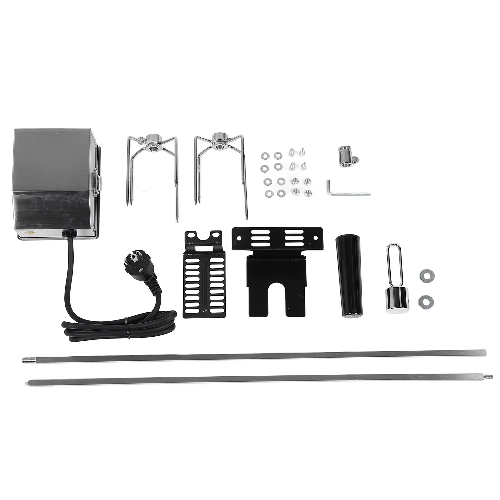 BBQ Grill Motor Meat Forks Set Rotating Motor Electric Rotisserie Spit Rod For Camping Household Cooking BBQ Motor Set 110V/220V