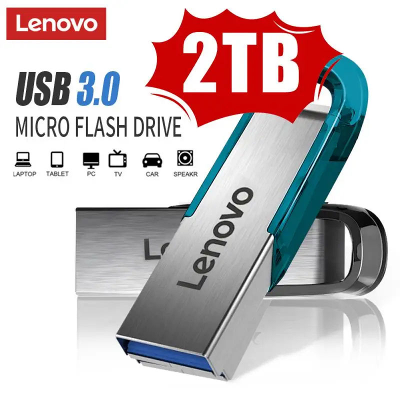 لينوفو-معدن USB 3.0 محركات أقراص فلاش ، عالية السرعة بندريف ، قرص ذاكرة للكمبيوتر ، الكمبيوتر ، 512GB ، 256GB ، 1 تيرا بايت ، 2 تيرا بايت ، 1 تيرا بايت