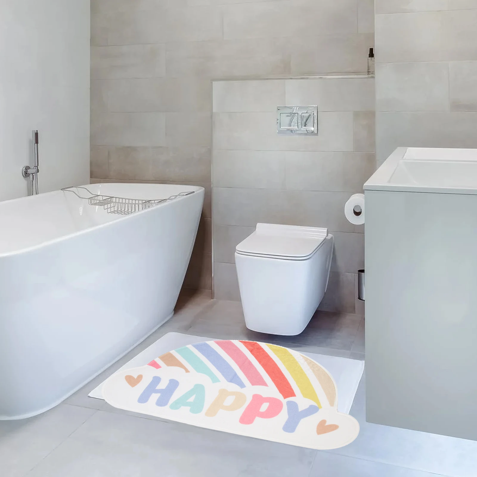 

Non slip Floor Mat Bathroom Carpet Mats Indoor Doormat Anti skid Household Rainbow Door Mat Rug for Bathroom Toilet Door Rug