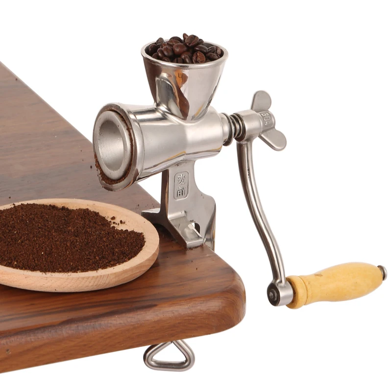 Manual do Agregado Familiar Moedor de Grãos Soja Farinha Manual Café Cereais Alimentos Handheld Trigo Erva Moinho Cozinha Aço Inoxidável
