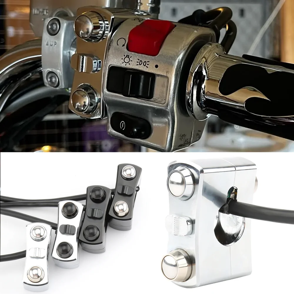 

1" 25mm Motorcycle Handlebar Controls Switch for Harley Sportster Chopper Without Harness Horn Button Light Switches