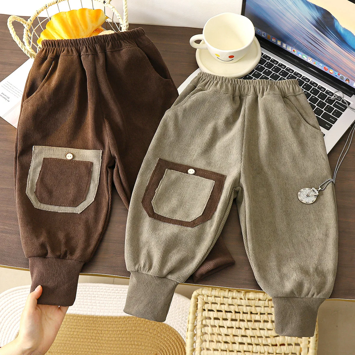 Pantalones gruesos de 2 a 6 años para niño, ropa exterior cálida para niño, ropa para niño, pantalones de chándal, pantalones Cargo, invierno, Otoño, 2024