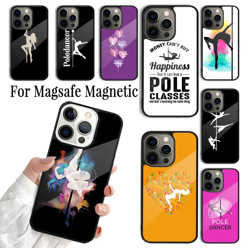 Coque Phone Case For iPhone 16 15 14 13 12 Mini 11 Pro Max Plus Magsafe Magnetic Wireless Charging Cover Pole Dancer Dancing