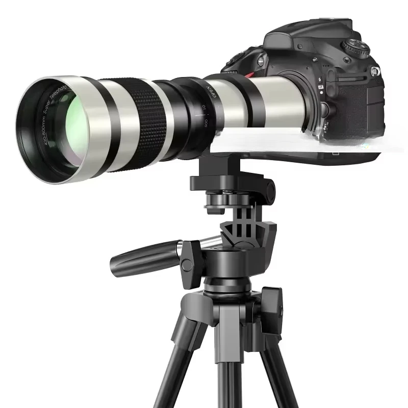 Telephoto lens 420-800mm, C-anon EF lens+T-ring, EOS Rebel T8i T7i T7 T6 T6s T6i 1D 5D 6D 90D 80D 77D extra long lens