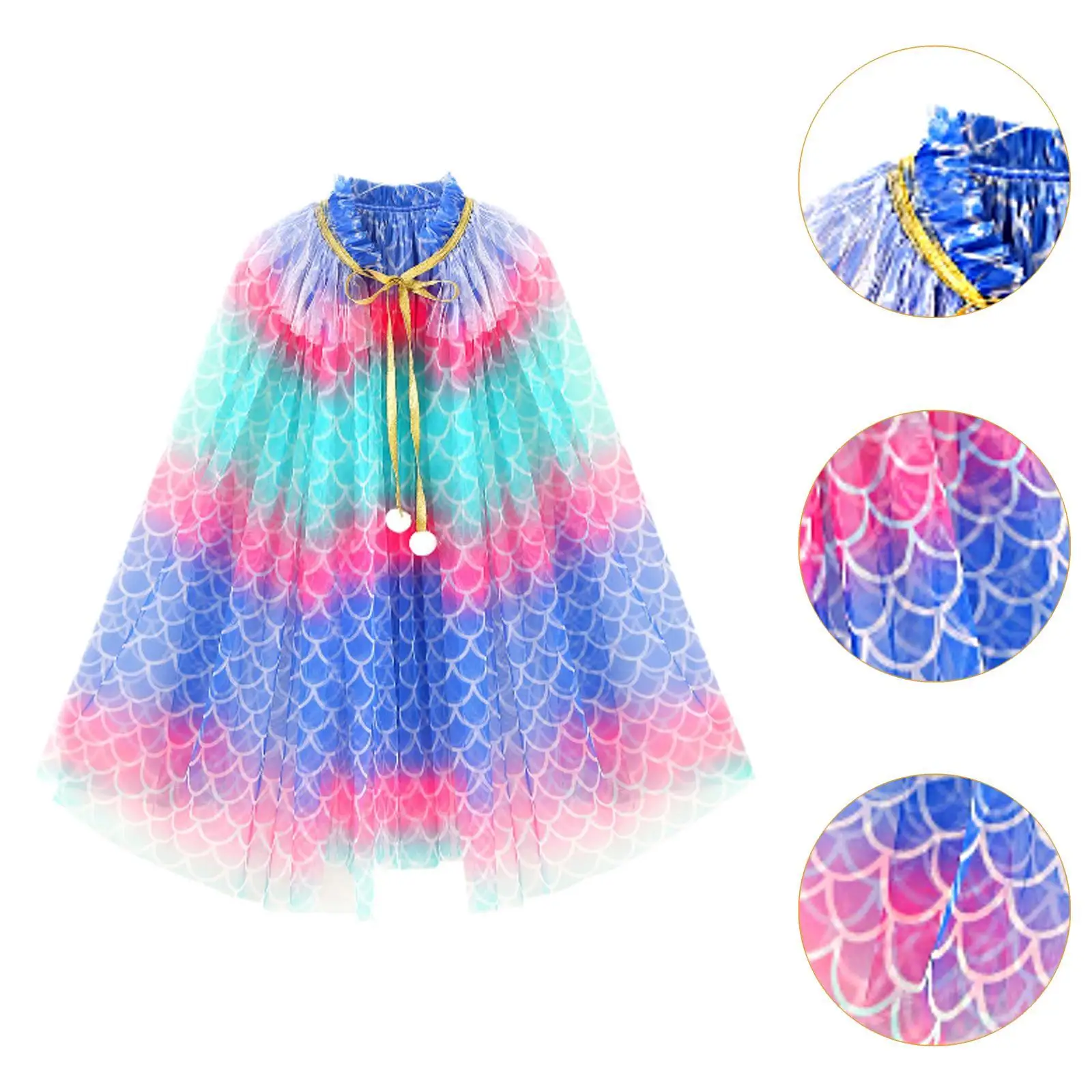 Cape de princesse colorée Everak pour filles, costume de princesse pour anniversaire, cosplay de vacances, spectacle sur scène, nouveauté, déclin