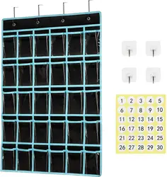 30 Pocket Hanging Cell Phone Organizer Storage Classroom Pocket Chart for Cellphone Calculator Holder