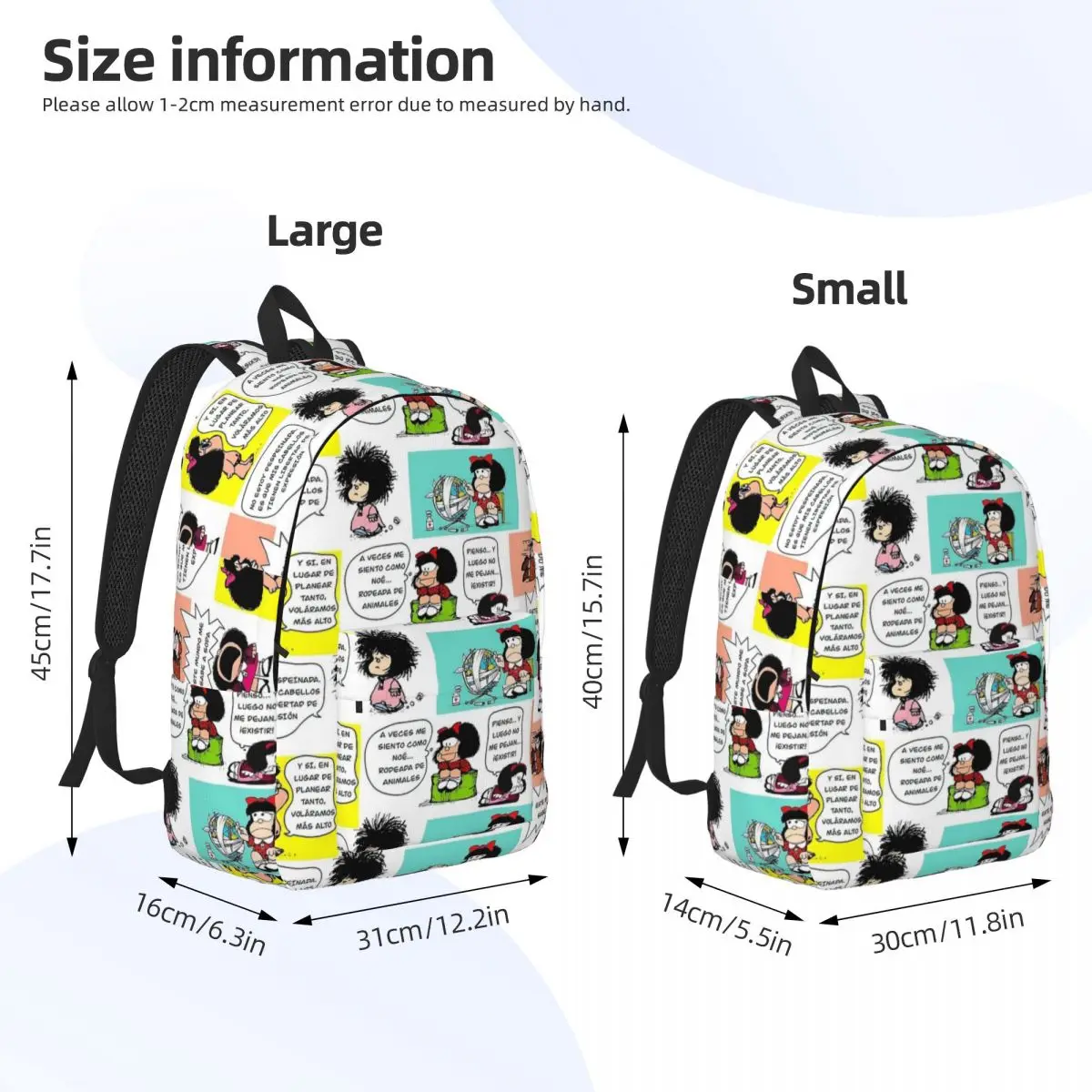 Mafie Mafalda for Men Women Student School Bookbag Daypack Middle High College Gift