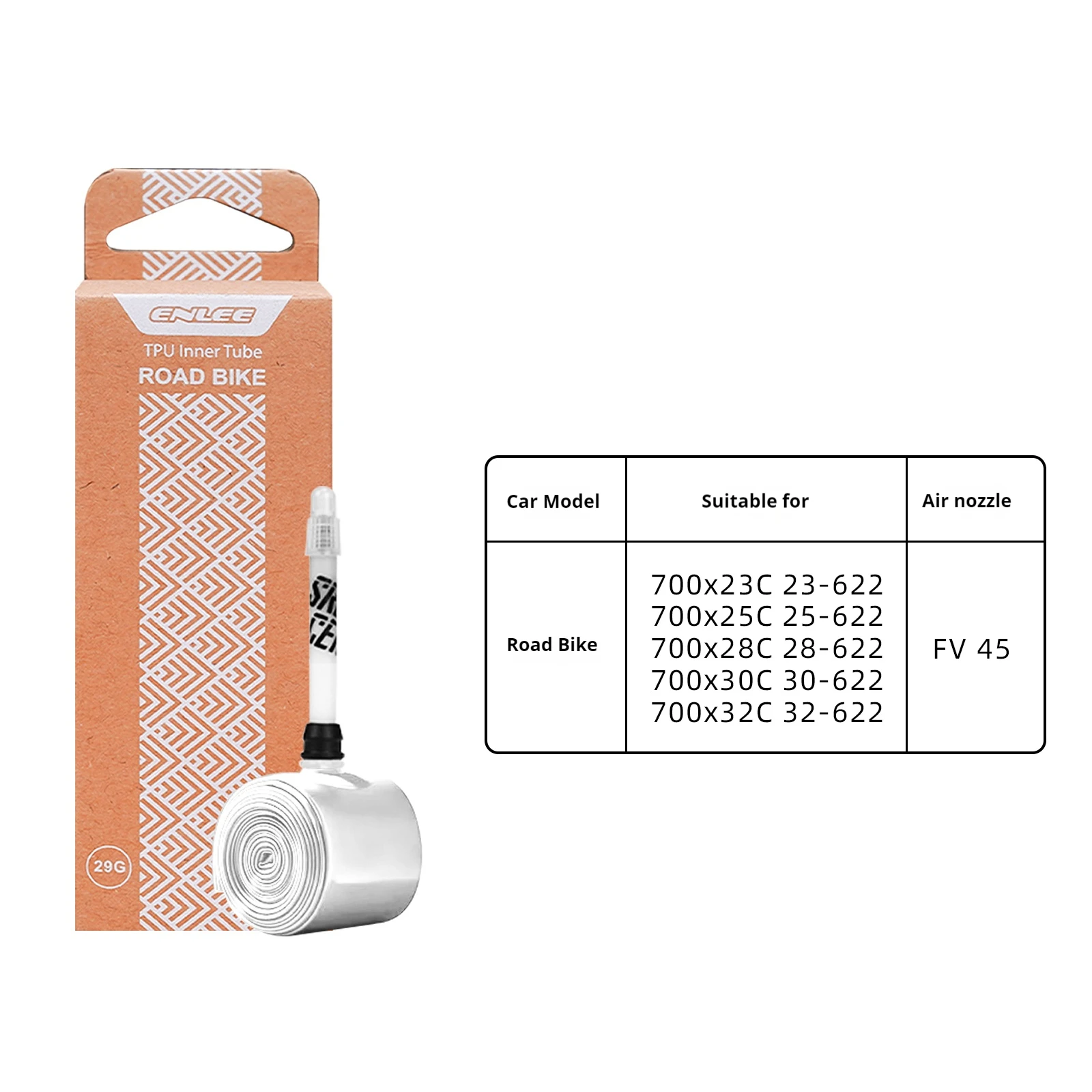 AliExpress enlee ENLEE Bicycle Inner Tube Road Mountain Bike TPU Inner Tube Bicycle Lightweight Inner Tube 700C45/65/85 French Mouth