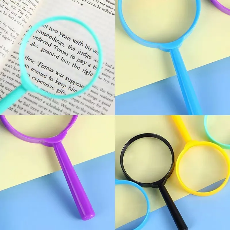 24/12PCS Handheld Magnifying Glass For Kids Reading Outdoor Observation Classroom Prizes Fun Children Science Educational Toys