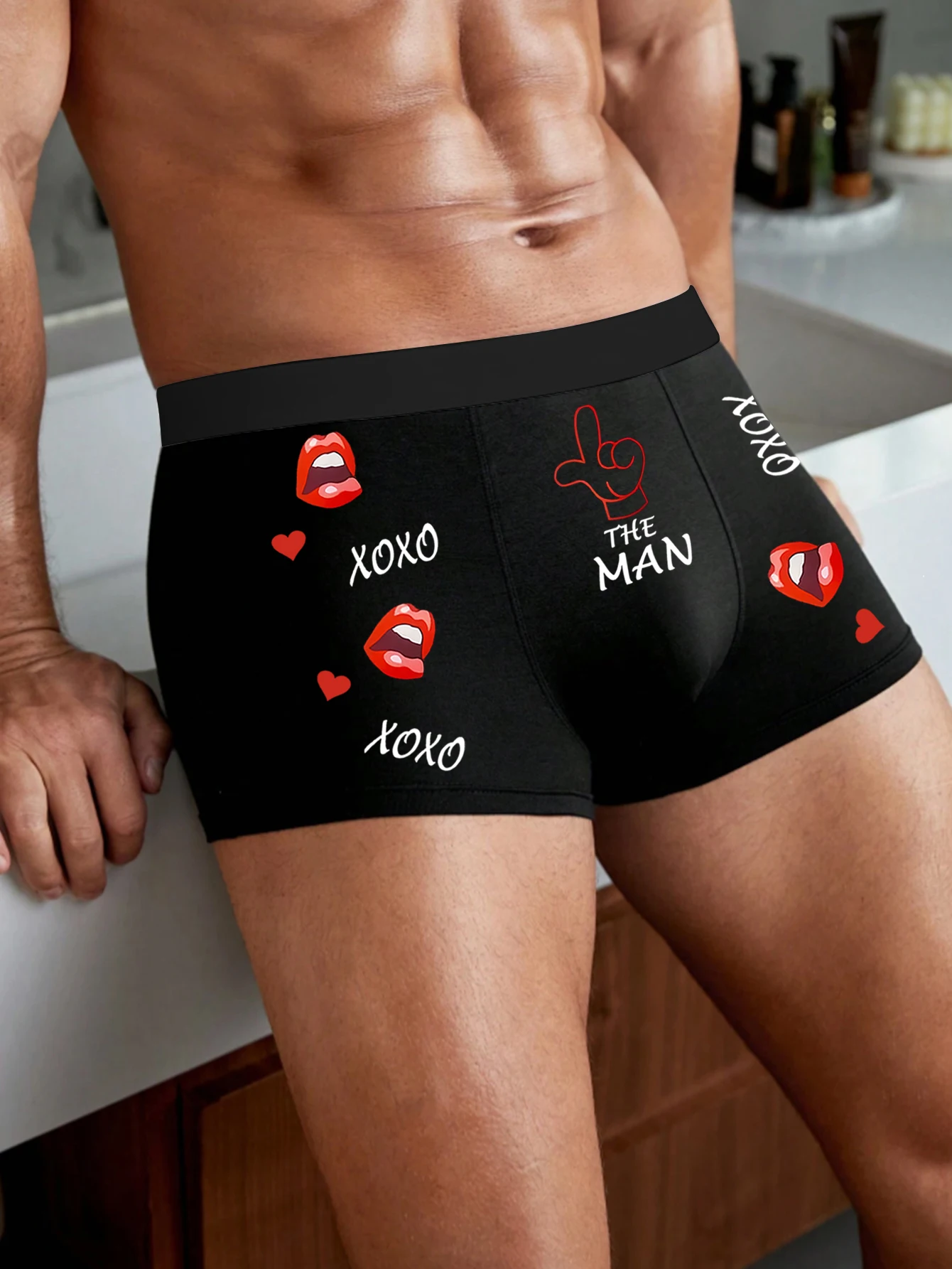 Men Cheeky Boxer Briefs Funny Letter Prints Underpanty Gift Idea for Men Breathable Boxer Short S-XXL