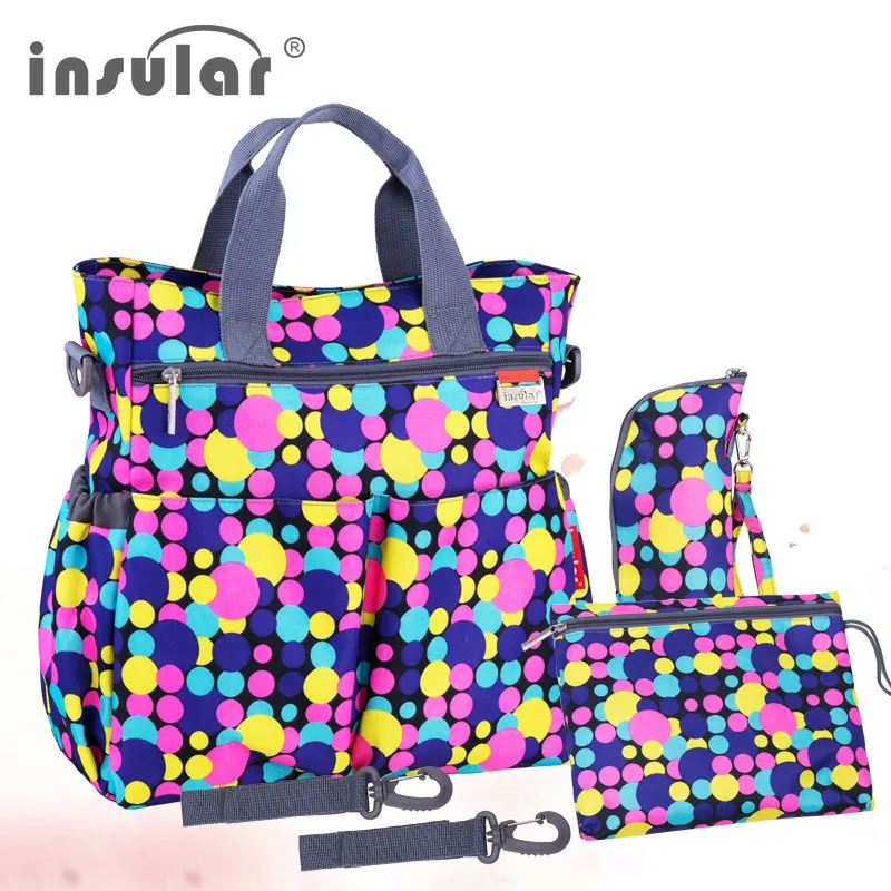 Insular Fashion Baby Diaper Bag Mother Nappy Bags Waterproof Diaper Organizer Changing Bag Multifunctional Mommy Stroller Bag