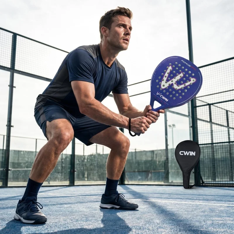 CWIN FORCE PRO 100% Carbonfaser-Padel-Schläger mit großem Sweet Spot, 360g, inklusive Tragetasche für Spieler aller Leistungsklassen – Detail 7