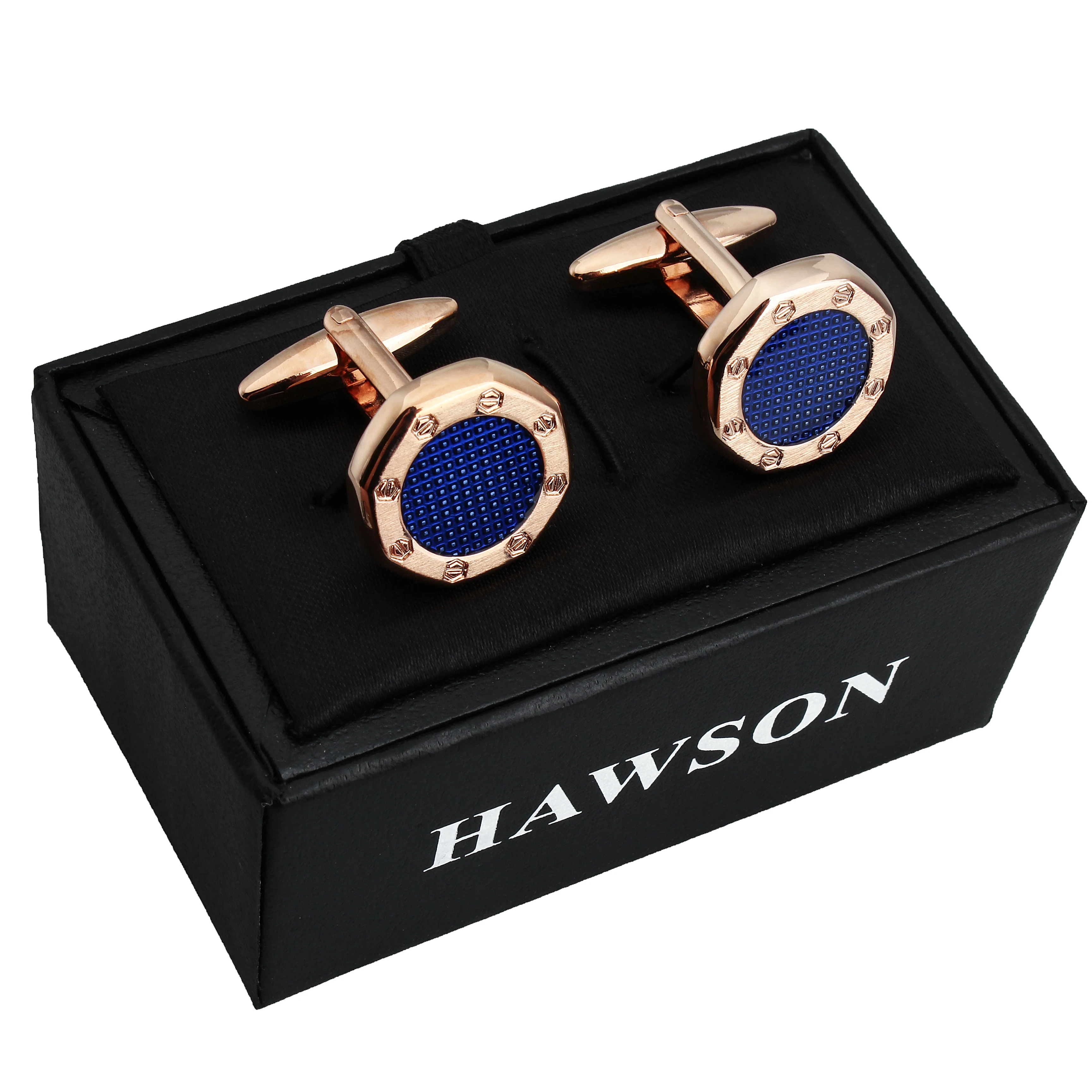 HAWSON Enamel Cufflinks for men,Suitable for Luxury Men\'s Gold Jewelry,Anniversary and Business Accessories gift