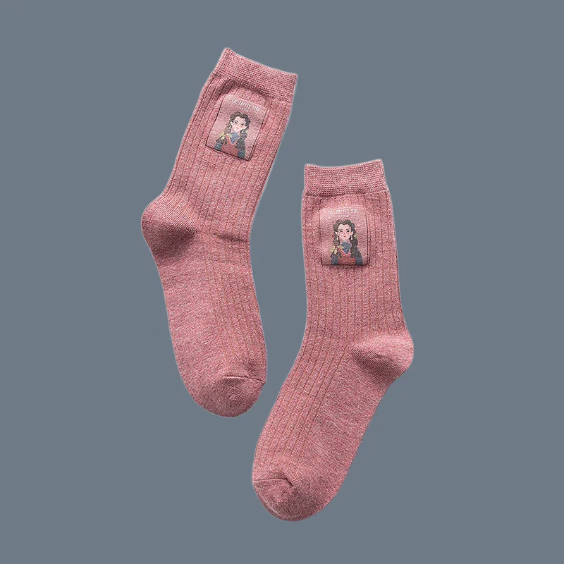 5/10 Pairs New Women's Breathable Socks Puppy Cute Girl Stacked Socks Autumn And Winter Style Internet Celebrity Socks