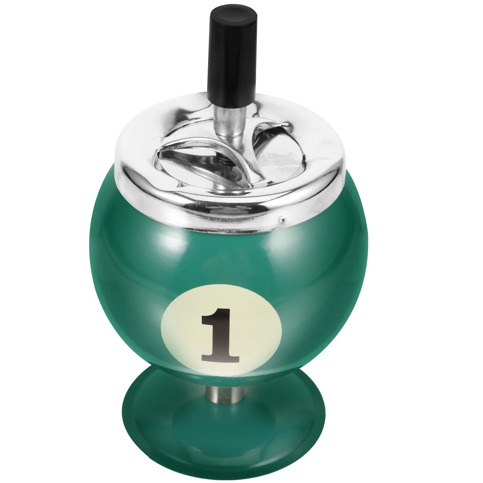 

Billiard Shaped Iron Ashtray Green Windproof Automatic Extinguishing Desktop Home Office Smoke Holder Ashtrays